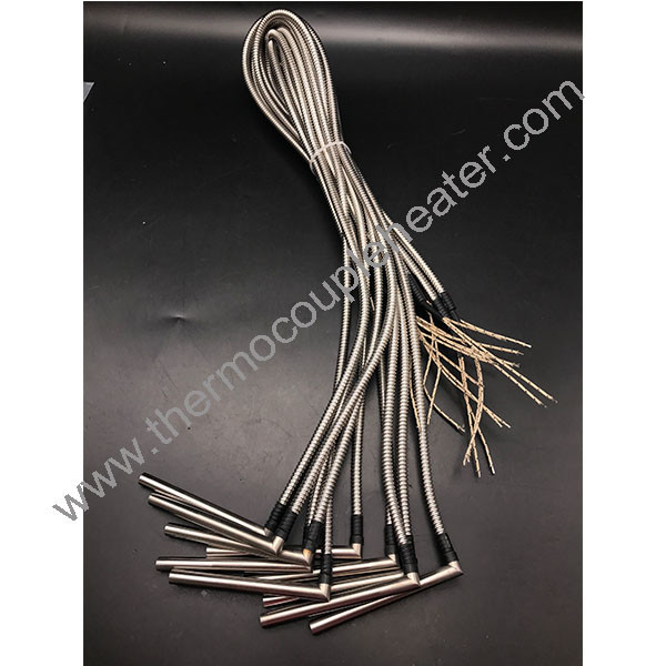 L Shape Electric Cartridge Heater Element with flexible metal tube